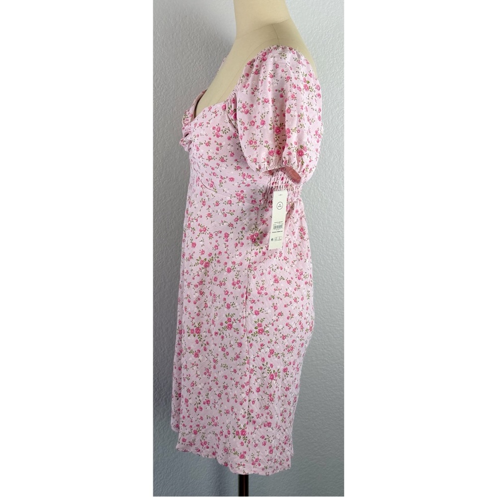 NWT No Boundaries babydoll floral puff sleeve mini dress pink cottagecore Medium - Picture 4 of 13